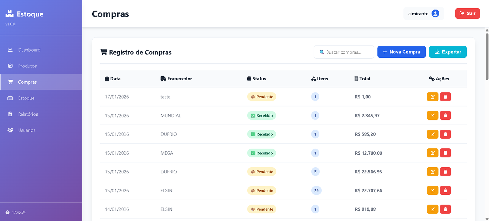 Controle de Vendas (PHP)